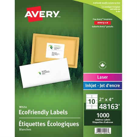 Étiquettes d'adresse blanches Écologique
