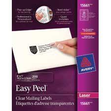 Étiquettes d'adresse transparentes Easy Peel