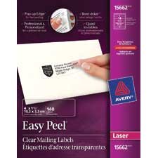 Étiquettes d'adresse transparentes Easy Peel