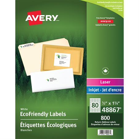 Étiquettes d'adresse blanches Écologique