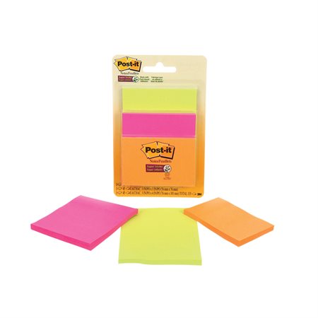 Feuillets Post-it® Super Sticky - collection Rio