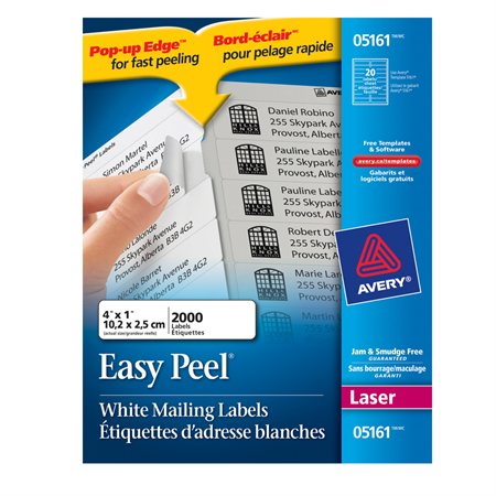 Étiquettes d'adresse blanches laser Easy Peel®