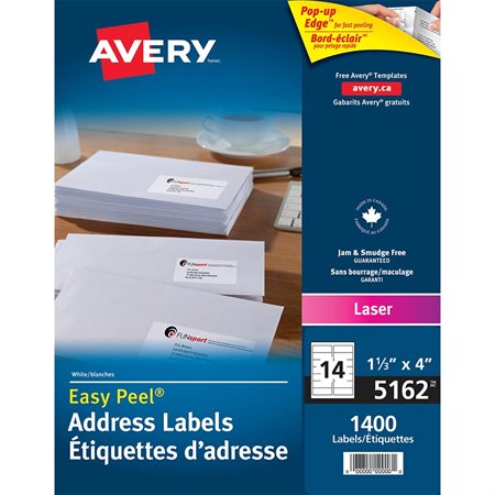 Étiquettes d'adresse blanches laser Easy Peel®