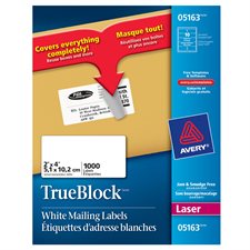 Étiquettes d'expédition blanches laser TrueBlock™
