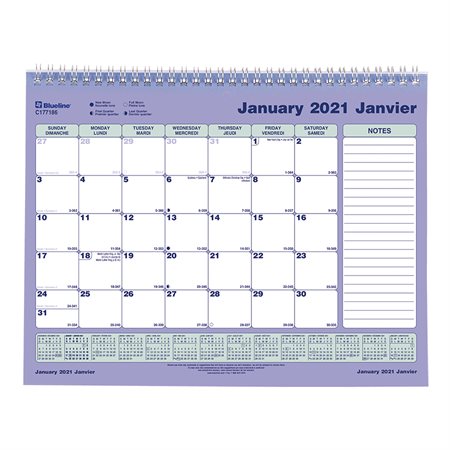 Calendrier mural mensuel (2020)