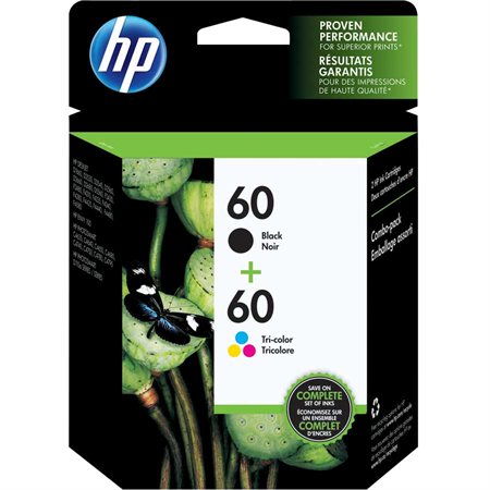 Paquet double de cartouches jet d'encre HP 60