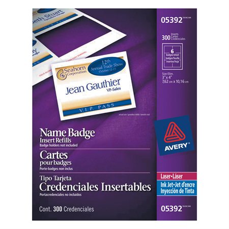 Insertions pour insignes d'identification