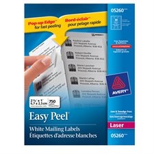 Étiquettes d'adresse blanches laser Easy Peel®