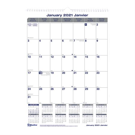 Calendrier mural Net Zero Carbon™ (2021)