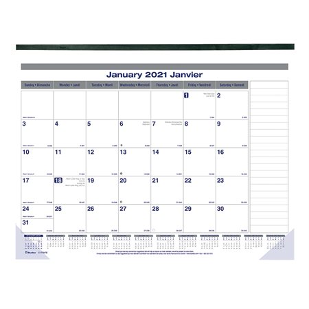 Calendrier sous-main mensuel Net Zero Carbon™ (2021)