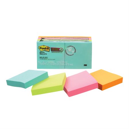 Feuillets Post-it® Super Sticky - collection Miami