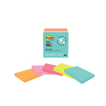 Feuillets Post-it® Super Sticky - collection Miami