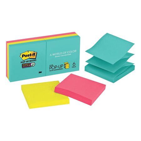 Feuillets Post-it® Super Sticky - collection Miami