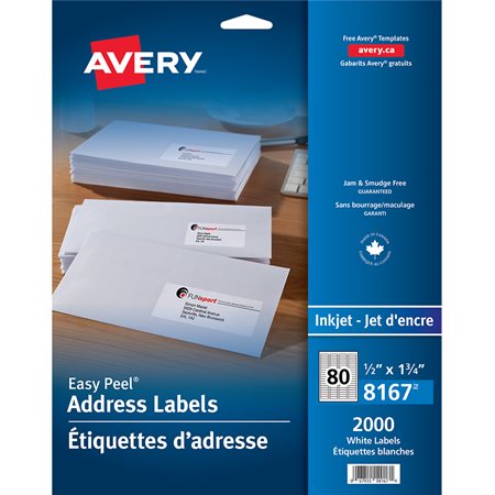 Étiquettes d'adresse blanches Easy Peel®