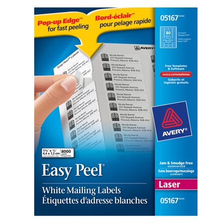 Étiquettes d'adresse blanches laser Easy Peel®