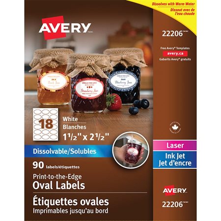 Étiquettes solubles blanches