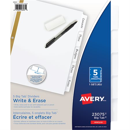 Intercalaires marquables Big Tabs™
