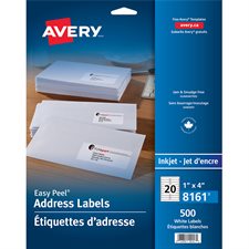 Étiquettes d'adresse blanches Easy Peel®