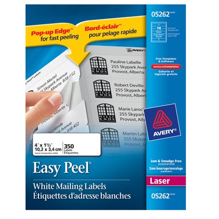Étiquettes d'adresse blanches laser Easy Peel®