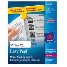Étiquettes d'adresse blanches laser Easy Peel®