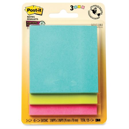 Feuillets Post-it® Super Sticky - collection Miami