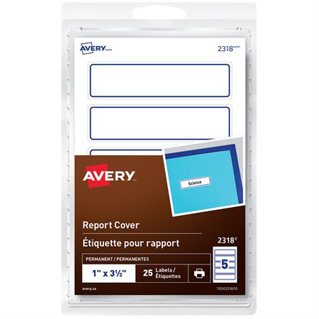 Étiquette pour couverture de rapport autoadhésifs