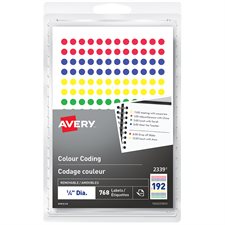 Étiquettes de codage couleur autoadhésifs