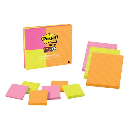Paquet de notes Post-it® Super Sticky variées