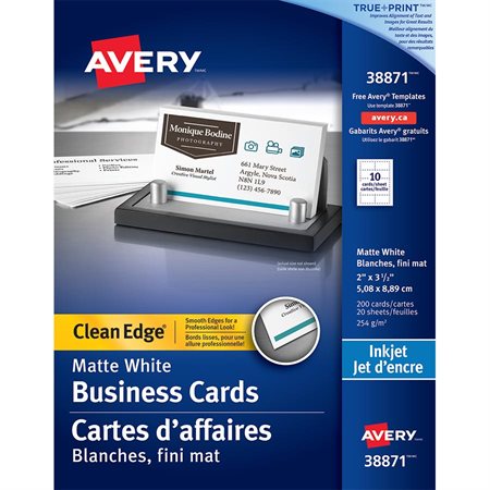 Cartes professionnelles à coupe nette