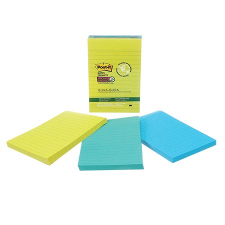 Feuillets recyclés Post-it® Super Sticky - collection Bora Bora