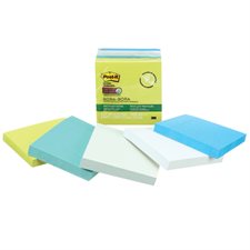 Feuillets recyclés Post-it® Super Sticky - collection Bora Bora