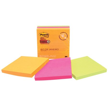 Feuillets Post-it® Super Sticky - collection Rio