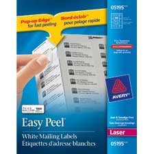 Étiquettes d'adresse blanches laser Easy Peel®